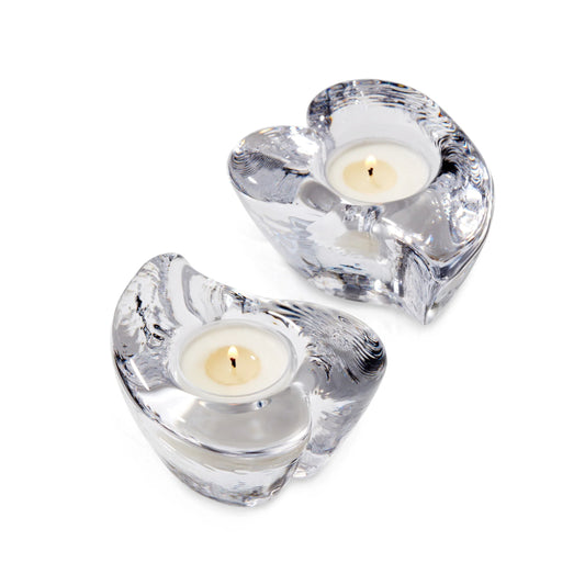 Simon Pearce Twist Heart Tealight Candleholders - Set of 2