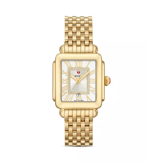Michele Deco Madison Mid 18k Gold Diamond Watch
