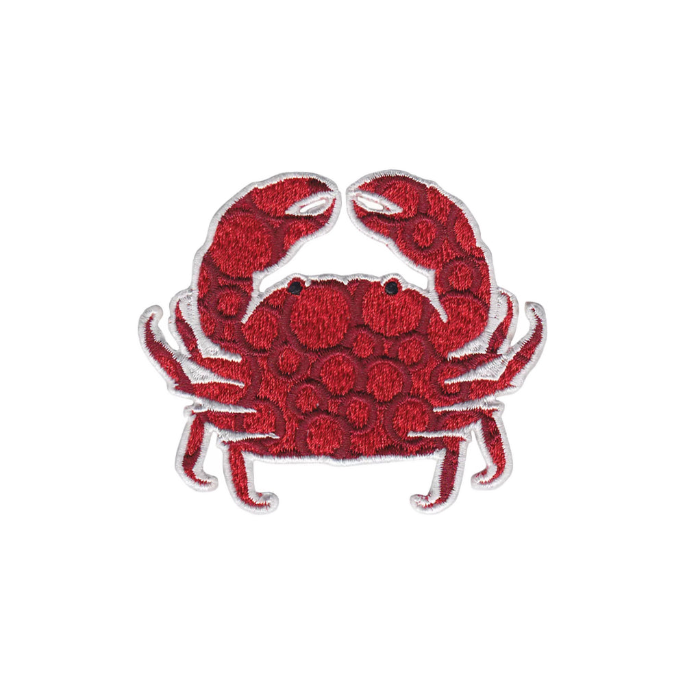 Red crab patch logo on a white background.