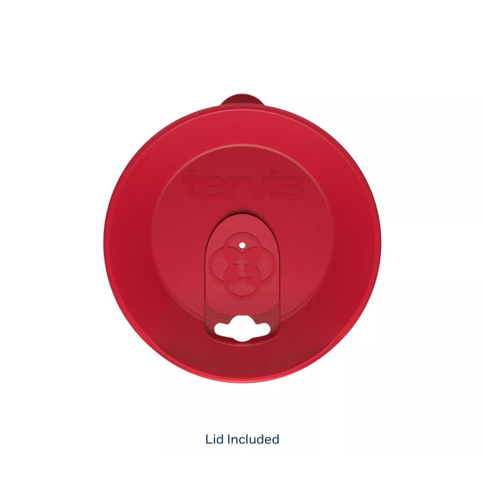 Tervis 16oz Red Crab Dots Travel Mug  lid on a white backround 