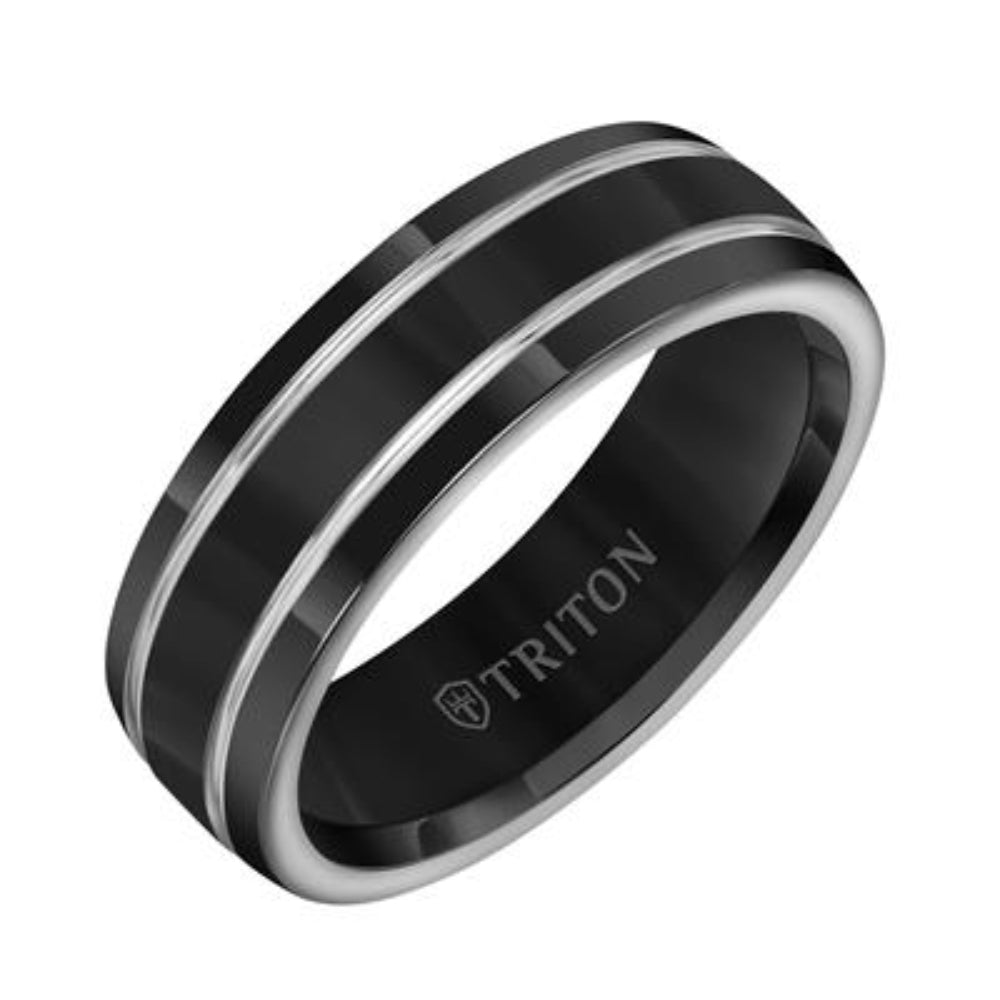Men's 7mm Black Titanium Wedding Band
