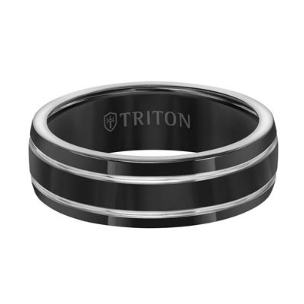Men's 7mm Black Titanium Wedding Band