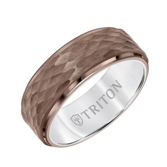 Men's 8mm Hammered Tungsten Wedding Band