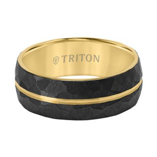 Men's 8mm Titanium & Gold Wedding Band