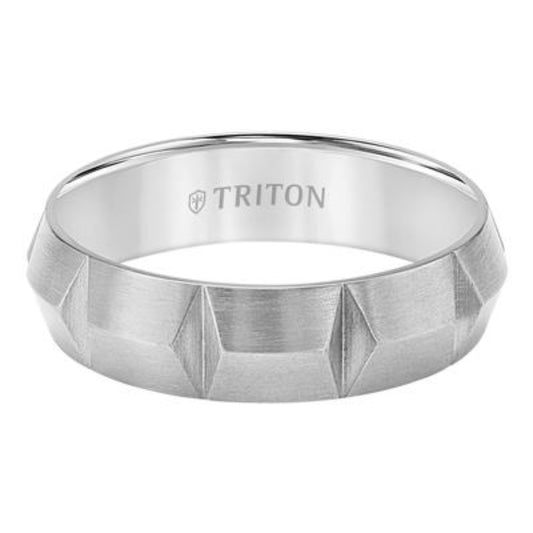 Men's 6mm Titanium Carved Wedding Band
