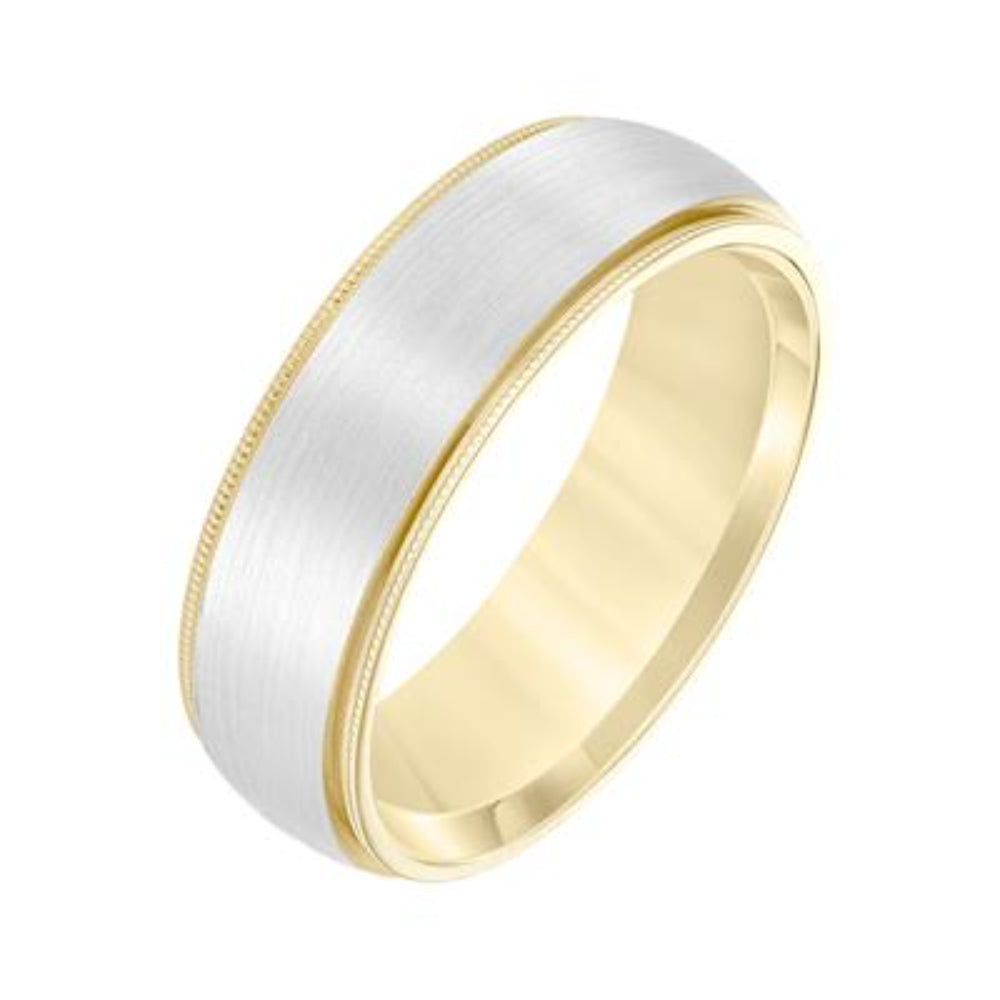 Men's 14k Low Dome Carved Wedding Band
