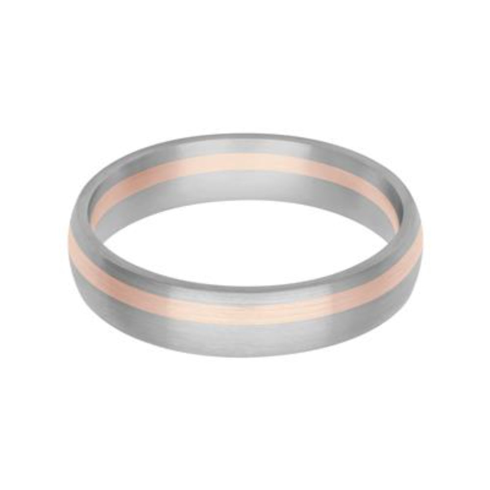 Men's Platinum & 18k Rose Gold Two-Tone Fusion Band