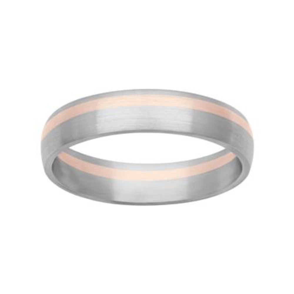 Men's Platinum & 18k Rose Gold Two-Tone Fusion Band