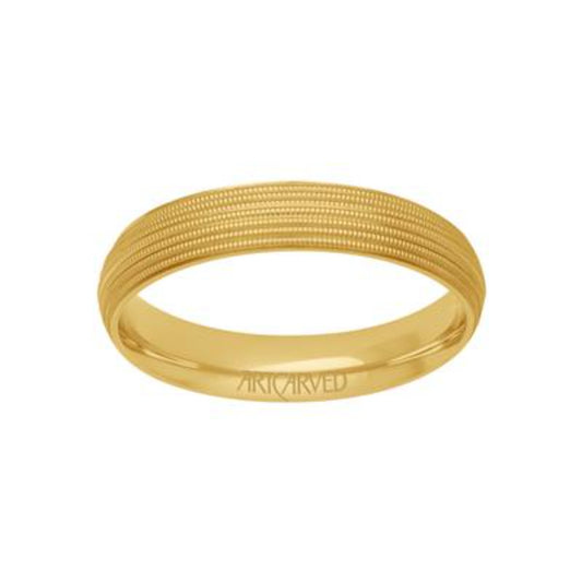 Men's 14k 4.5mm Cut Geometric Wedding Band