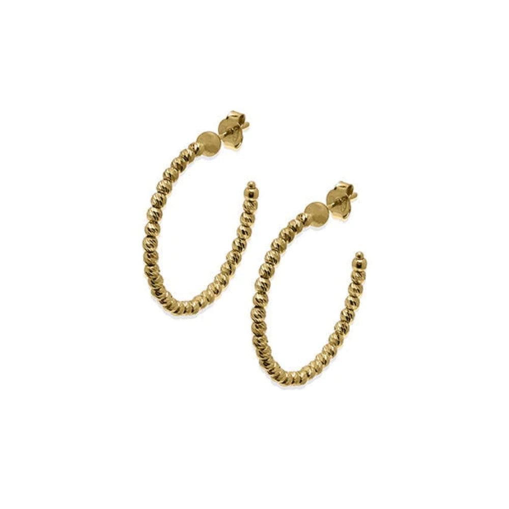 Desmos Gold Tone Diamond-Cut Hoop Earrings, 25mm