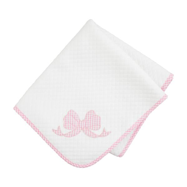 Mud Pie Pink Bow Quilted Blanket