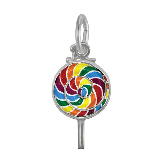 Sterling Silver Painted Lollipop Charm