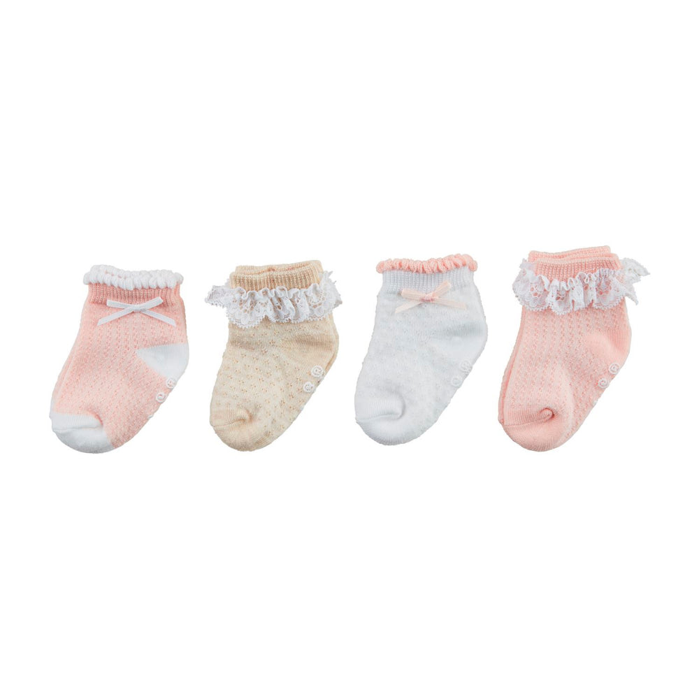 Mud Pie Pink Pointelle Baby Sock Set