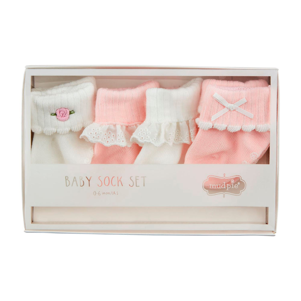 Mud Pie Pink Baby Sock Set