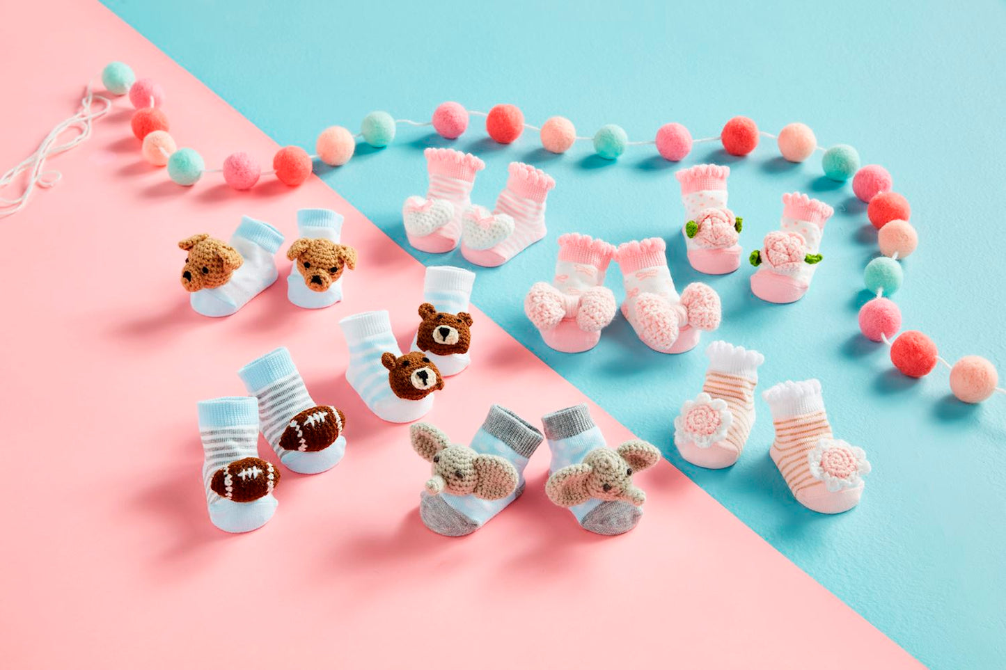 Mud Pie Crochet Rattle Toe Socks