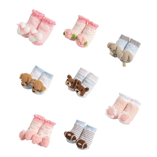 Mud Pie Crochet Rattle Toe Socks