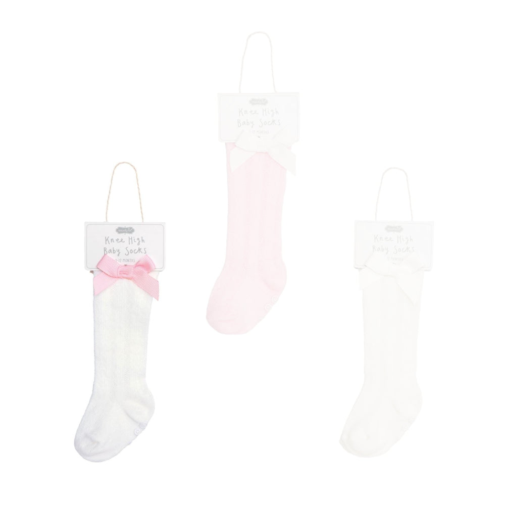 Mud Pie Tall Bow Socks