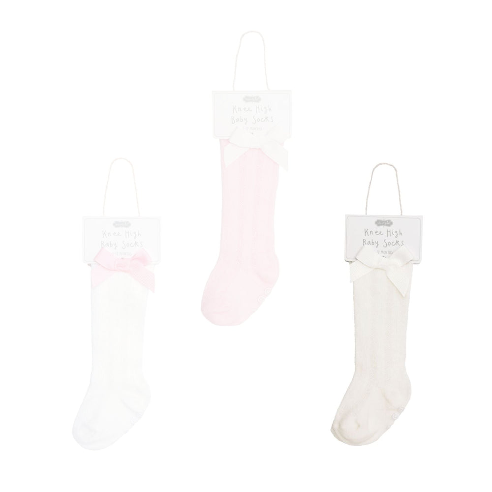 Mud Pie Tall Bow Socks