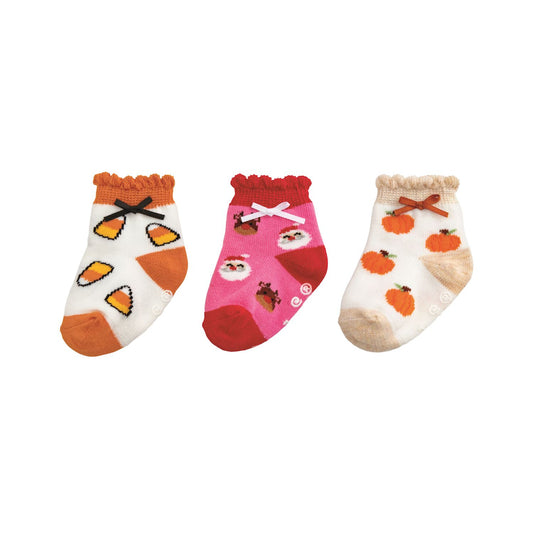 Mud Pie Girl's My First Holiday Sock Set - Set of 3