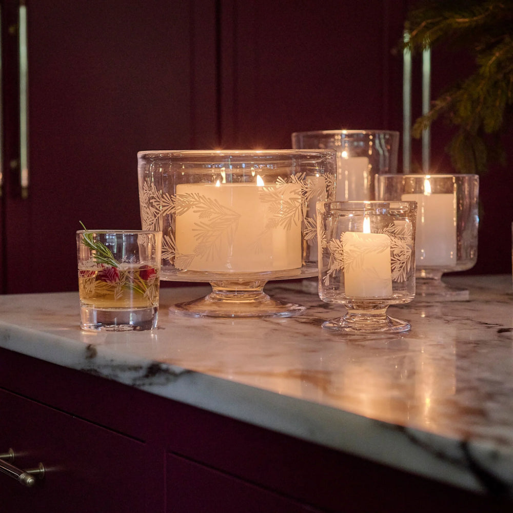 Simon Pearce Small Engraved Pine Nantucket Hurricane