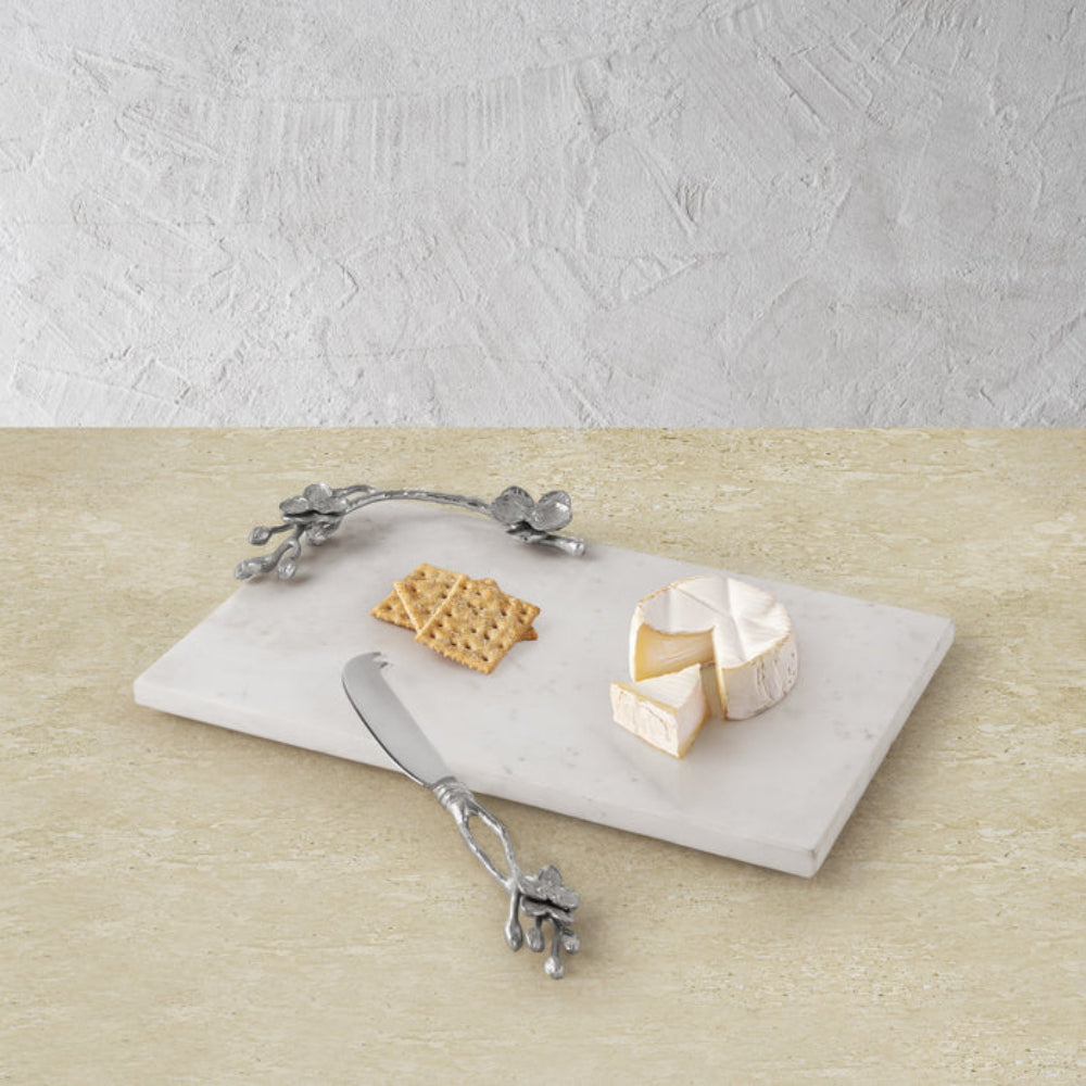Michael Aram Small White Orchid Cheese Board with Knife