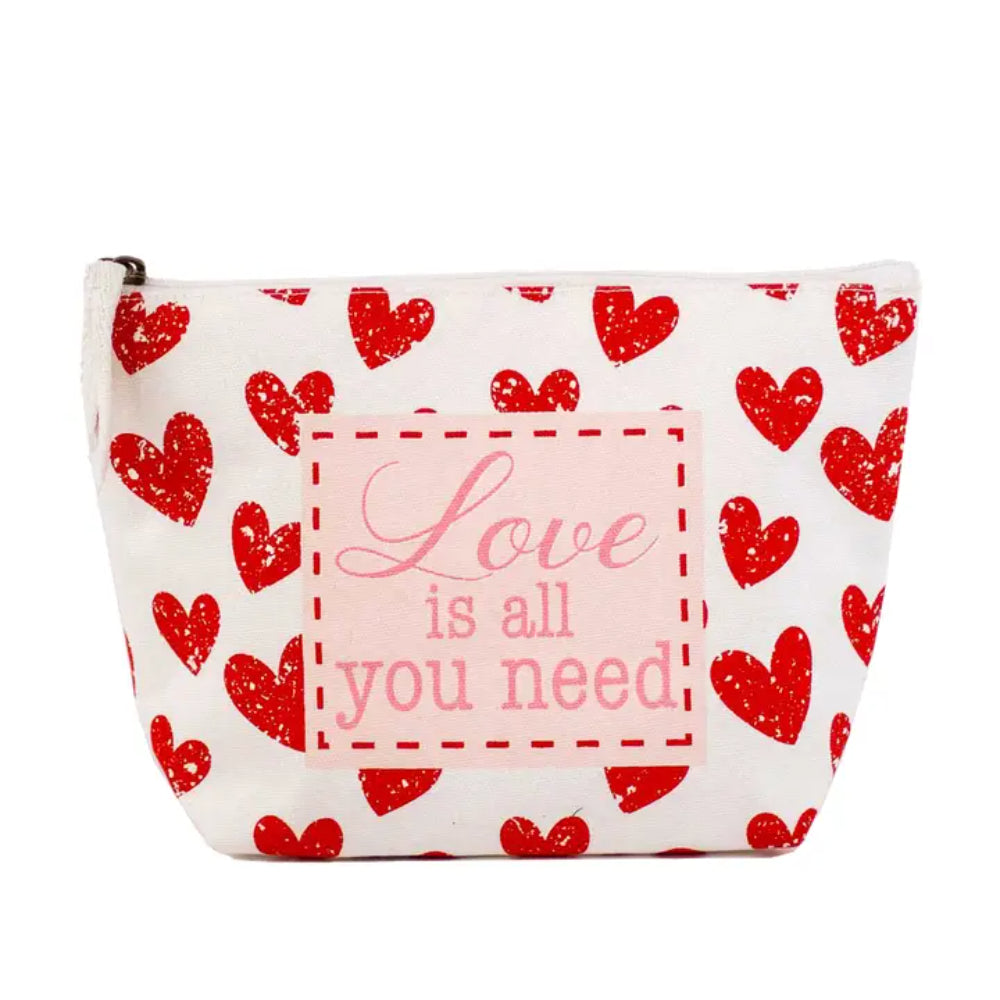 The Royal Standard Love Is All You Need Cosmetic Bag White/Cherry/Pink 10.25x6.75x3