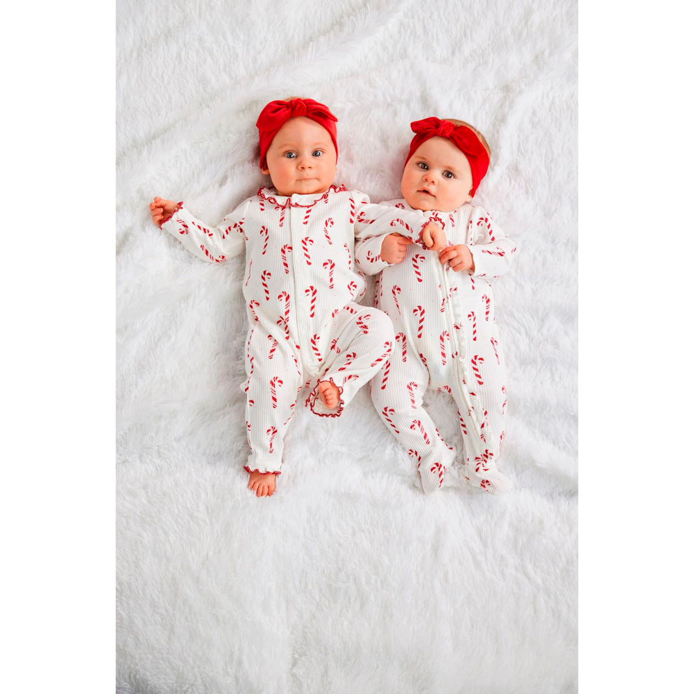 Mud Pie Candy Cane One-Piece & Headband Set