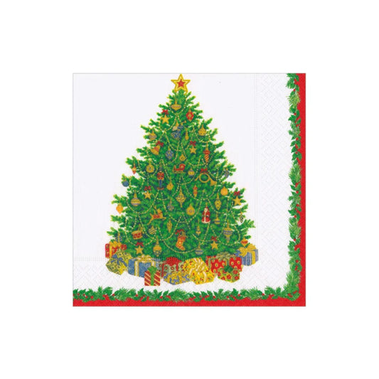 Caspari Christmas Tree Cocktail Napkins - Set of 20