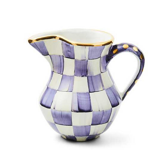MacKenzie-Childs Plum Check Ceramic Creamer