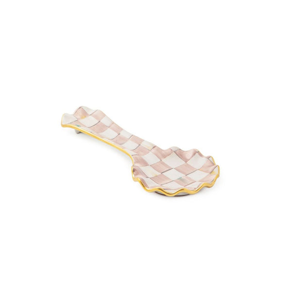 Rosy Check Enamel Spoon Rest