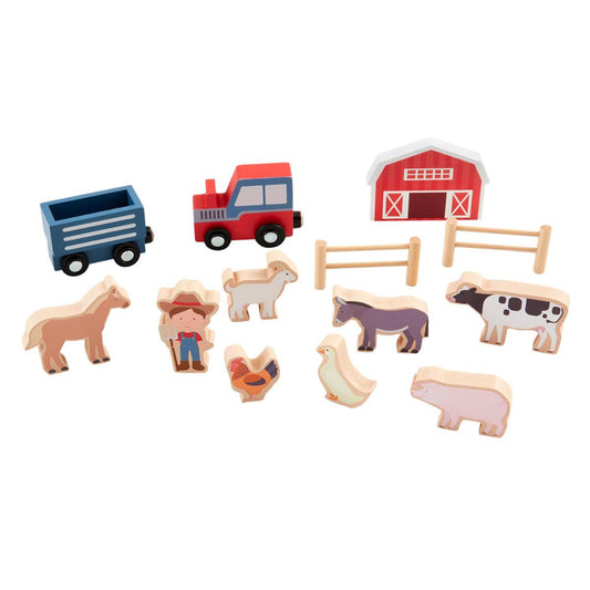 Mud Pie Horse Stable & Animal Farm Wood Toy Sets