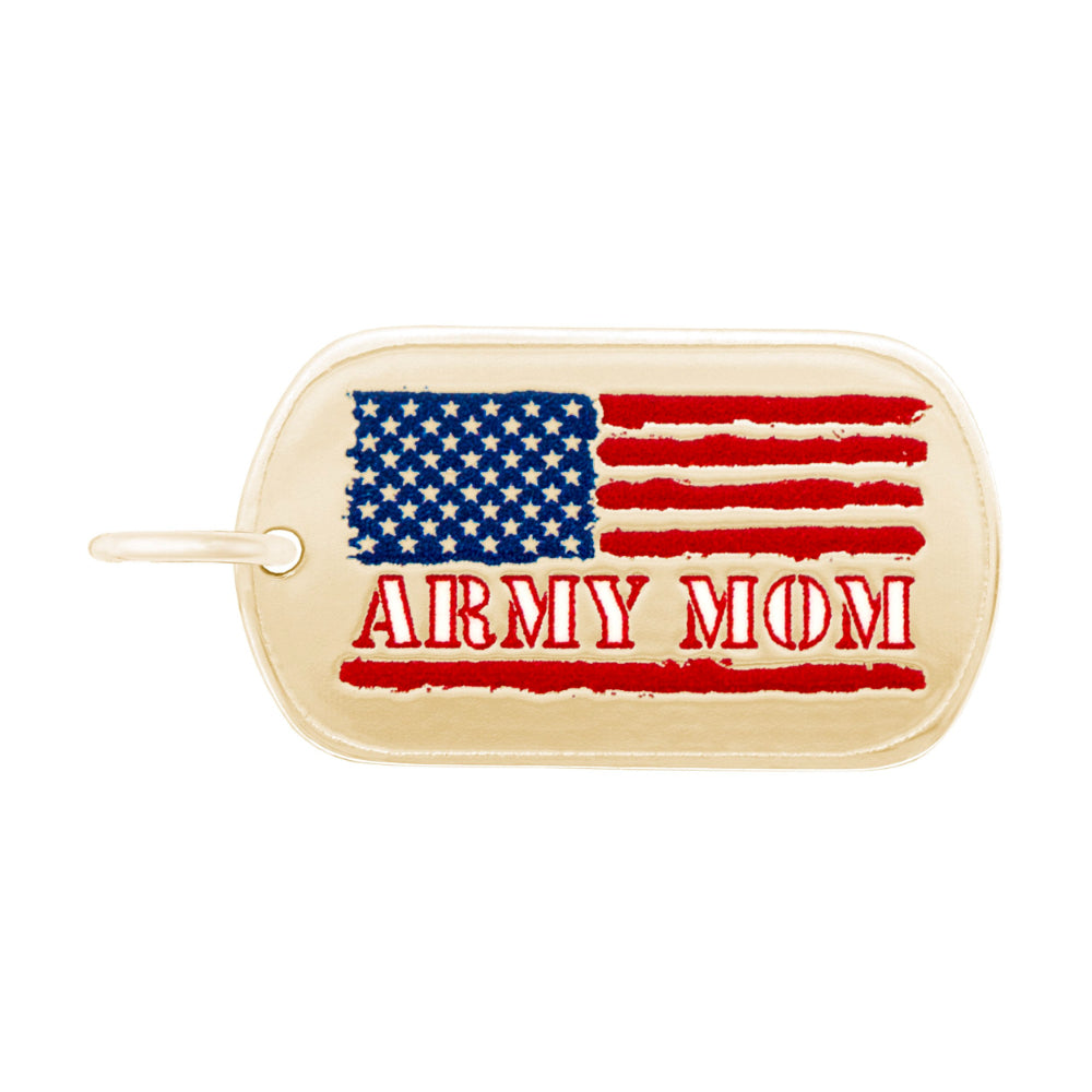 1197 Sterling Silver Army Mom Dog Tag