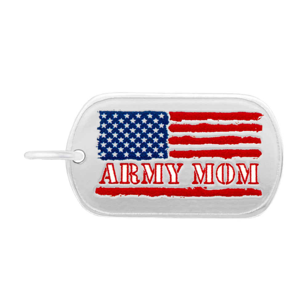 1197 Sterling Silver Army Mom Dog Tag