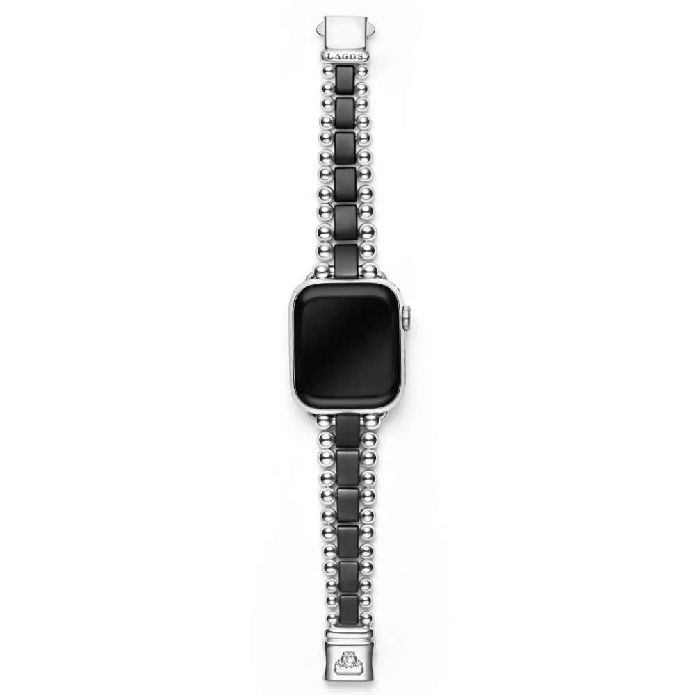 Lagos Smart Caviar Matte Black Ceramic and Stainless Steel Watch Bracelet, 38-45mm