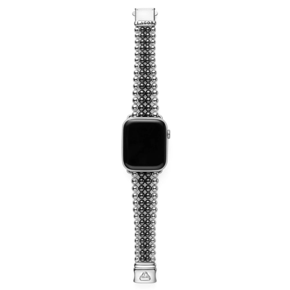 Lagos Smart Caviar Black Ceramic and Stainless Steel Infinite Watch Bracelet, 38-45mm