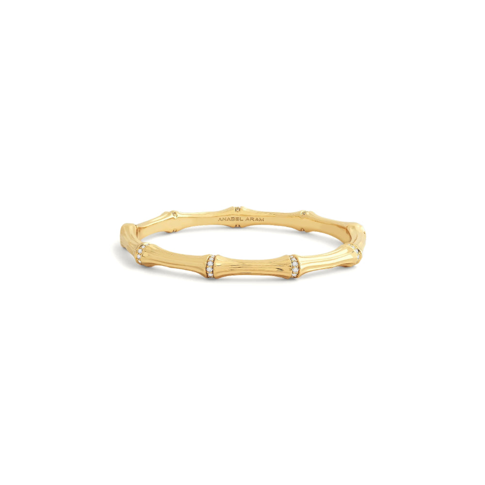 Anabel Aram Gold Bamboo Hinged Bangle