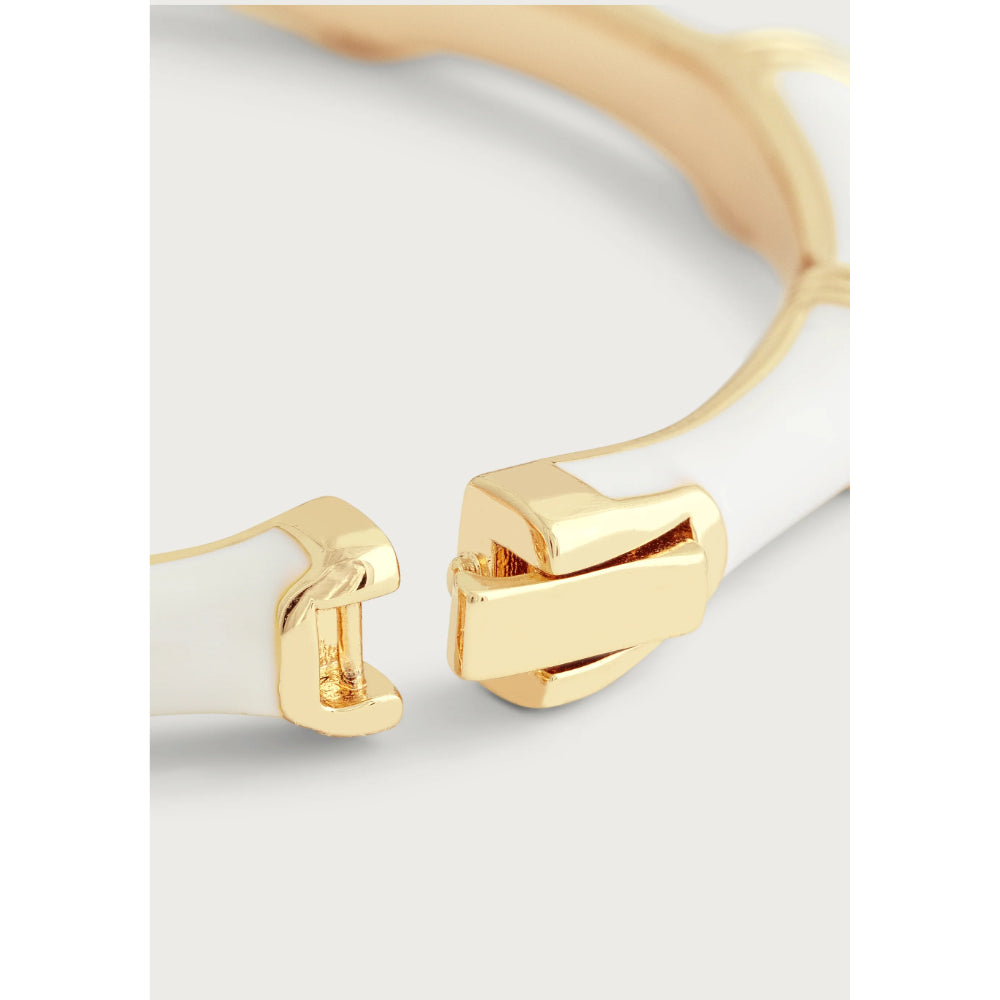Anabel Aram Bamboo Enameled Hinged Bangle