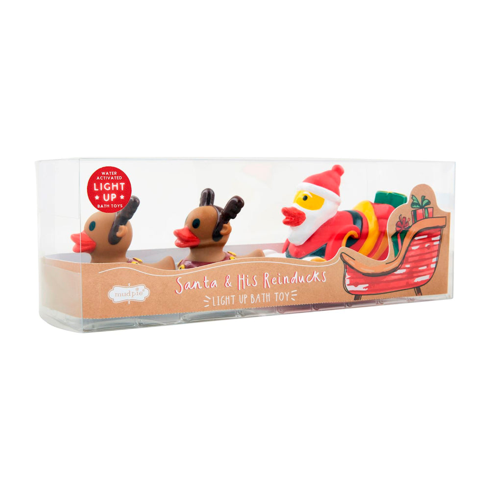 Santa and reindeer ducks bath toy set