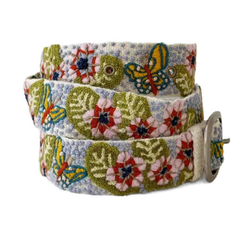 Jenny Krauss Mariposa Embroidered Wool Belt