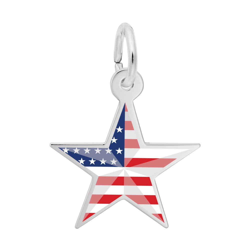 1225 Painted USA 250 Stars & Stripes Star Charm