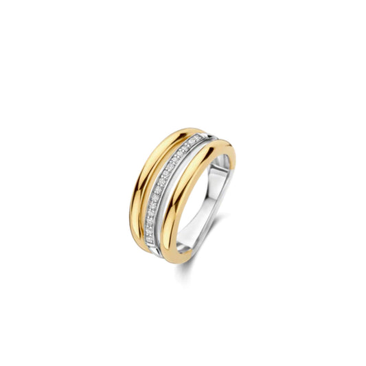 Ti Sento Gold-Plated Silver Triple Band Ring