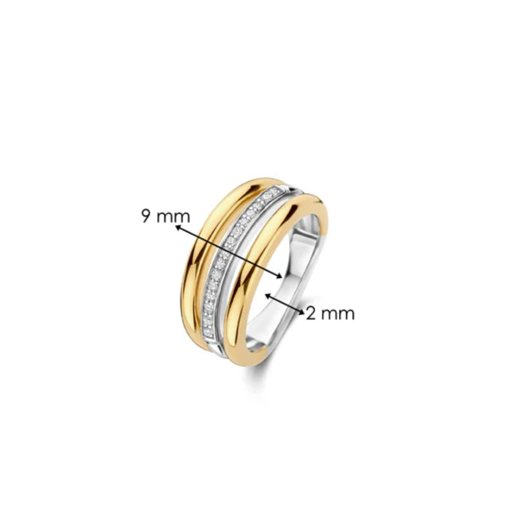 Ti Sento Gold-Plated Silver Triple Band Ring