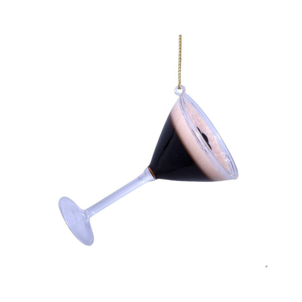 Decorative hanging lamp shaped like a martini glass on a white background