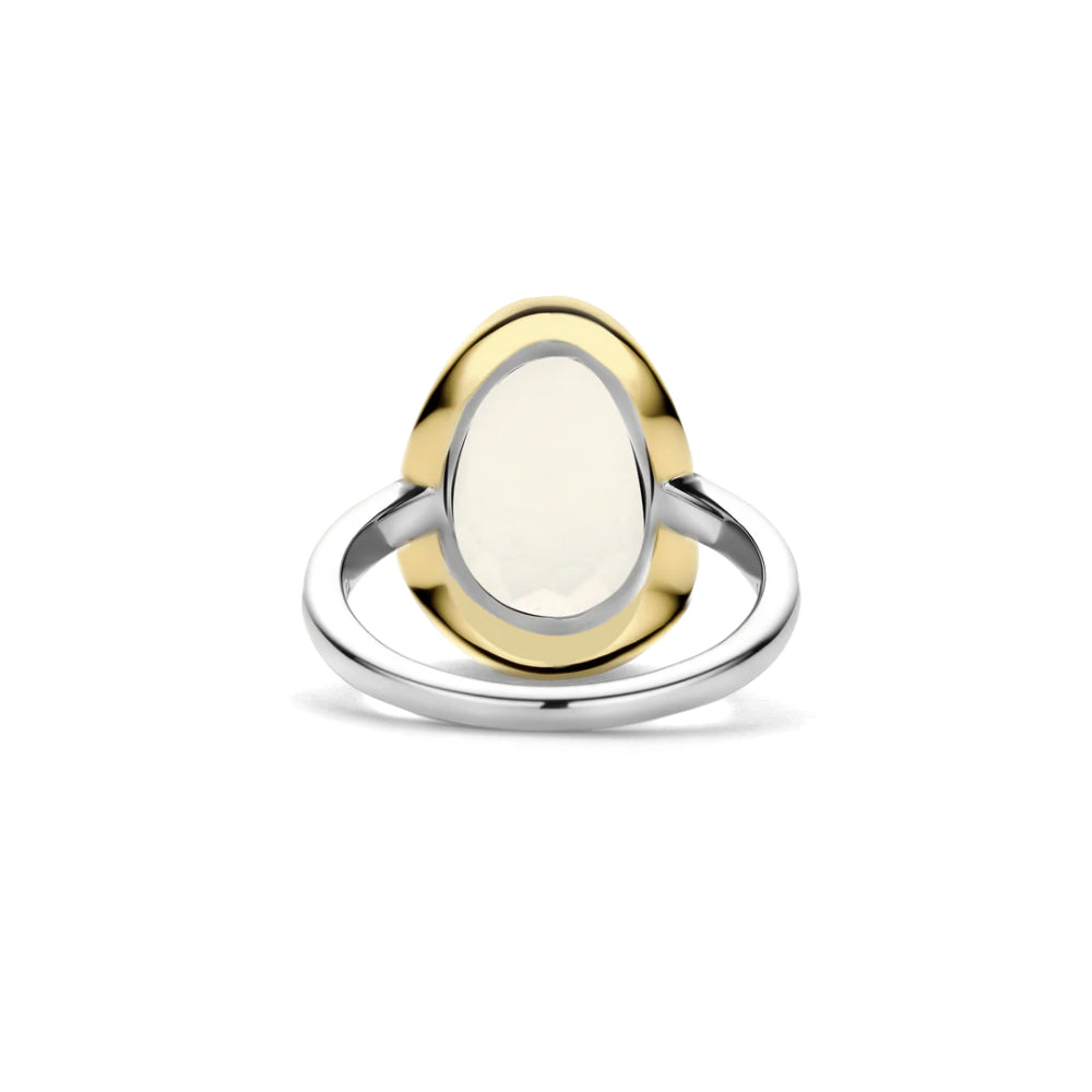 Ti Sento Two-Tone Faceted Crystal Ring