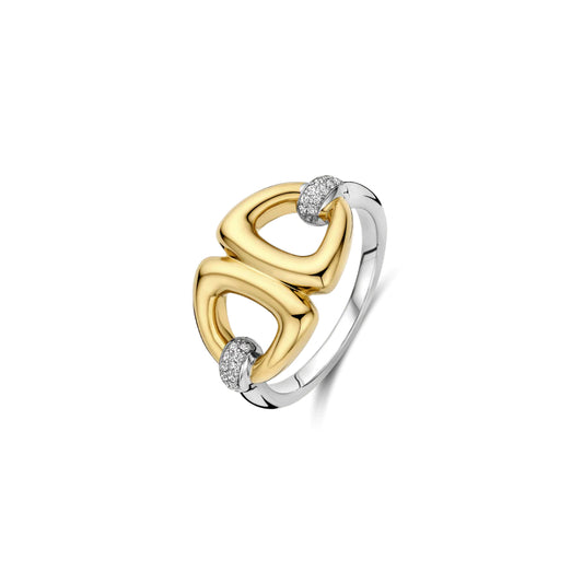 Ti Sento Two-Tone Triangle Link Ring