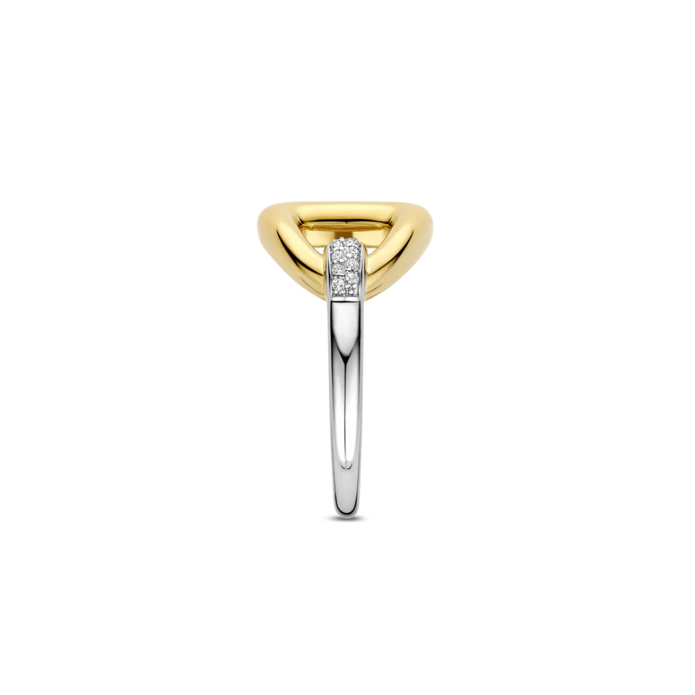 Ti Sento Two-Tone Triangle Link Ring
