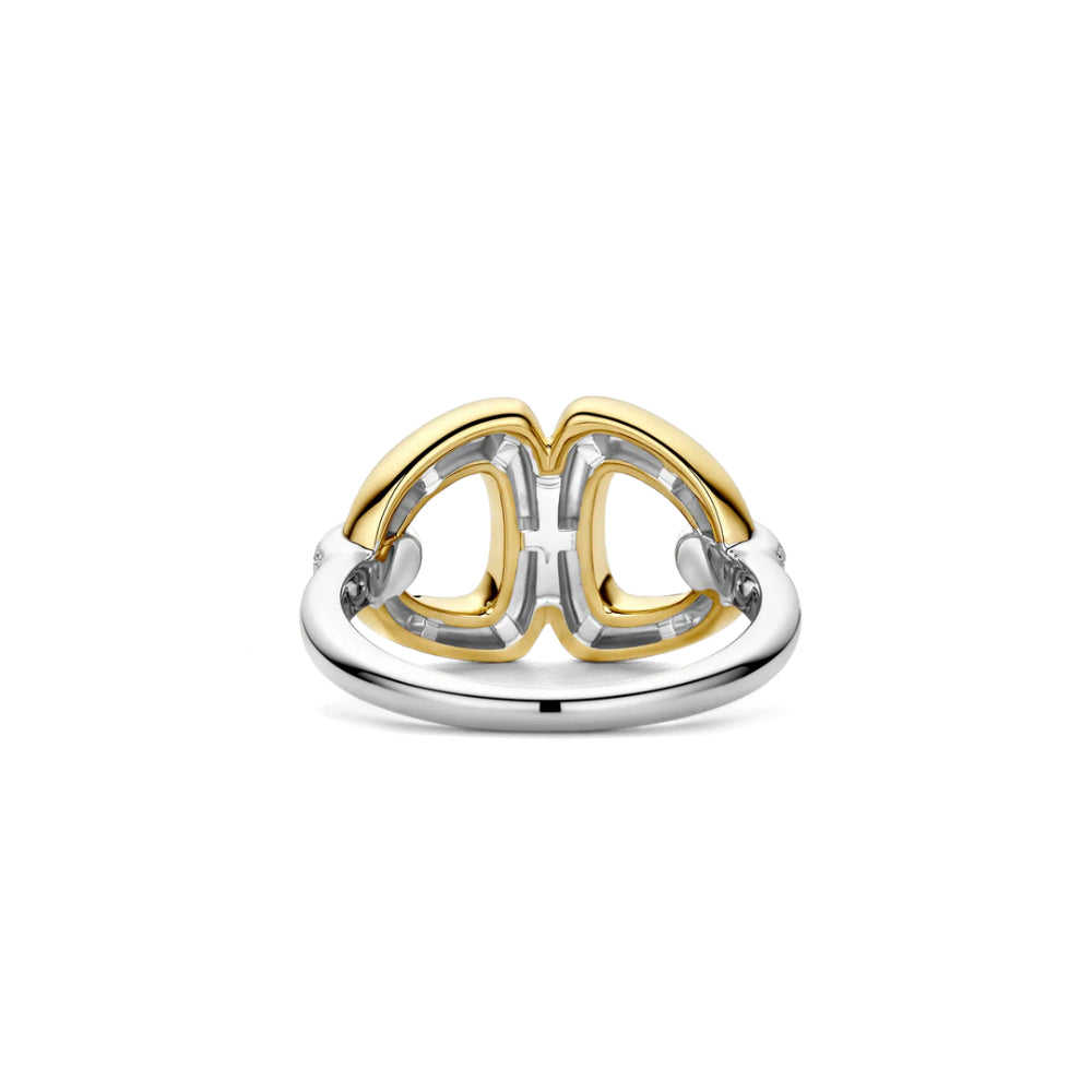 Ti Sento Two-Tone Triangle Link Ring