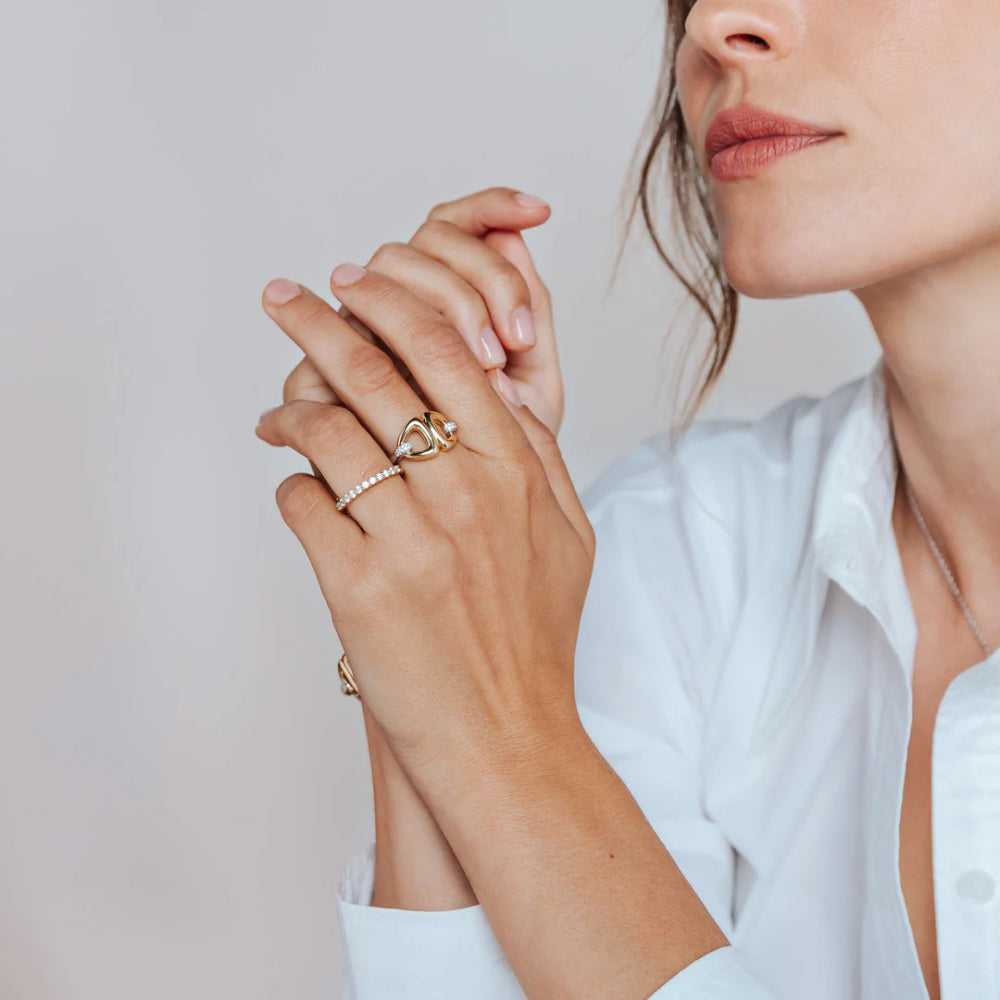 Ti Sento Two-Tone Triangle Link Ring