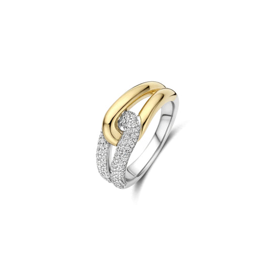 Ti Sento Two-Tone Interlocked Loops Ring