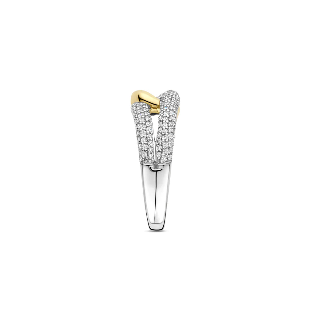 Ti Sento Two-Tone Interlocked Loops Ring